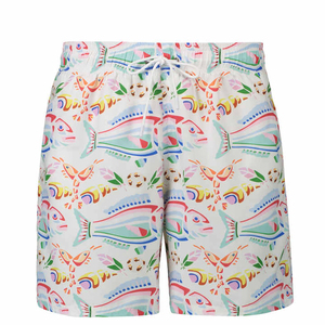 High Quality Custom Breathable Sublimated Pink Peach Floral Pattern Men Short 100% Polyester Double <b>Layer</b> Muay Thai Mesh Shorts - Product Image 4