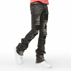 กางเกงยีนส์ผู้ชายคุณภาพดี สไตล์ใหม่ สีพื้น น้ำหนักเบา ทรงตรง ลวดลายเรียบง่าย เหมาะสำหรับใส่กลางแจ้ง - Product Image 2