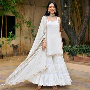 Últimos diseños personalizados de vestidos Anarkali Punjabi, ropa india y pakistaní, ropa festiva tradicional bordada para mujeres - Product Image 5