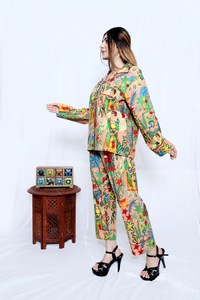 Pijama de algodón para mujer, camisón de verano para la playa, camisón de algodón suave estampado, camisón con botones, camisa de pijama estampada - Product Image 3