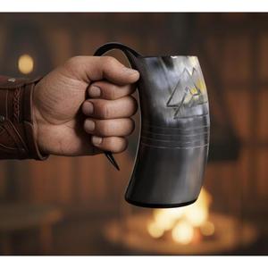 Jarra de Cerveza Vikinga de Cuerno de Búfalo de Alta Calidad, Hecha a Mano, para Festivales Medievales, Disponible a Precio de Mayoreo - Product Image 1