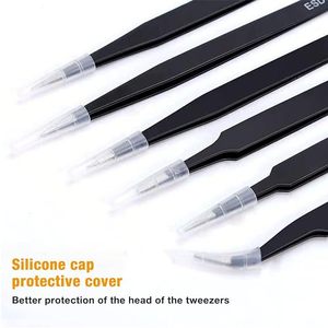 Pince à épiler professionnelle en acier inoxydable doré à pointe incurvée pour extensions de cils volume haute précision, outils de maquillage - Product Image 2