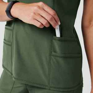 Uniformes Médicos Unisex de Tela Twill Transpirable de Secado Rápido, Uniformes de Enfermería, Conjuntos de Uniformes de Clínica de Manga Corta - Product Image 2