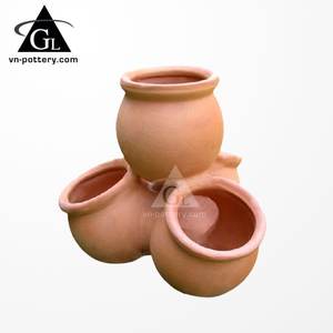 Pot rond en mosaïque de terre cuite avec finition sculptée à la main, écologique, pour la maison et le jardin, pots et jardinières à fleurs - Product Image 6