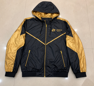 Custom Black Gold Hooded Windbreaker <b>Jacket</b> <b>Lightweight</b> Waterproof Outdoor <b>Jacket</b> Premium Sports <b>Running</b> Training Windbreaker - Product Image 6