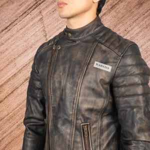 Véritables vestes en cuir véritable faites à la main pour hommes Vintage nouveauté de haute qualité Style motard randonnée en plein air vestes au look royal - Product Image 3