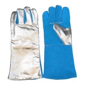 Gants de soudage en cuir de vachette pleine fleur et aluminium, haute performance, durables, résistants à la chaleur et aux étincelles, avec manchette de sécurité. - Product Image 2