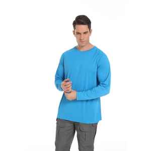 Camiseta de manga larga para hombre, colores sólidos, diseño personalizado con gráfico impreso, camiseta para hombre en oferta, colores sólidos sencillos, 100% algodón. - Product Image 3