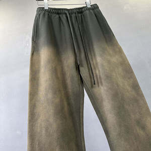 Pantalon de survêtement homme surdimensionné et ample, coupe large, personnalisé, délavé à l'acide, 380 g/m², uni - Product Image 2