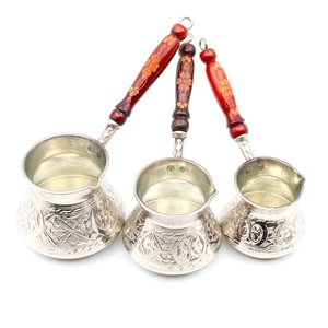 Auténtica cafetera armenia Jazzve con emblema de granada en relieve, Cezve Ibrik, cafetera tradicional de cobre texturizado de dos tonos. - Product Image 4