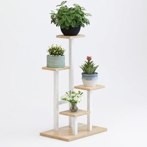 Modern 4-Tier Metal and Wood Plant Stand <b>Flower</b> Pot Holder <b>Display</b> Rack for Indoor Living Room In Competitive Price - Product Image 1