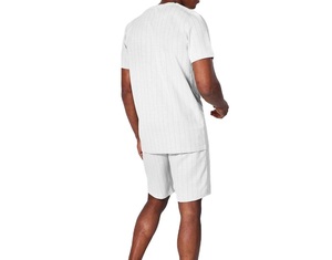 Conjunto de Dos Piezas Casual para Hombre, Camiseta de Cuello Redondo y Pantalones Cortos, Diseño Sólido Transpirable, Verano, Logotipo Personalizado, Impresión Digital, Ligero - Product Image 1