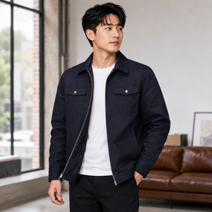 Chaqueta Bomber Personalizada para Hombre, con Capucha, de Lona Delgada, Estilo Urbano, con Cierre, Forro Acolchado, Informal, para Exteriores, con Logotipo Personalizado, 100% Algodón, OEM - Product Image 3