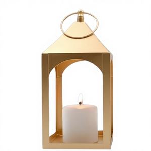 Handmade Factory Selling Metal & Glass <b>Lantern</b> <b>set</b> of 2 Pcs With Shiny Gold Finish Candle <b>Lantern</b> for Outdoor & Home Decor - Product Image 2