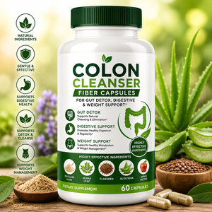 Colon Cleanser, Cápsulas de Fibra para la Salud Digestiva, Desintoxicación del Intestino y Apoyo al Peso, Suplemento Dietético para Hombres (Botella de 100 Unidades) - Product Image 2