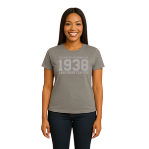 เสื้อยืดกราฟิกสีเทาสำหรับผู้หญิง ปี 1938 สวมใส่สบายๆ ทุกวัน สไตล์สตรีทแวร์ ชีวิตประจำวันที่สบายๆ เสื้อผ้าแฟชั่นเนื้อนุ่ม ใส่ได้ทุกวัน - Product Image 1