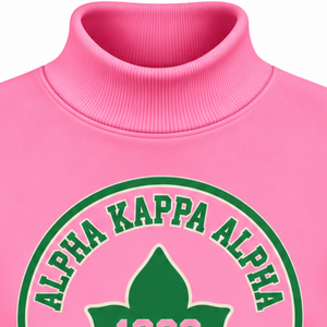 เสื้อสเวตเชิ้ตคอเต่าสีชมพูพรีเมียมสำหรับผู้หญิง พร้อมลายปักกราฟิกแบบกำหนดเอง นุ่มสบาย เหมาะสำหรับงานเฉลิมฉลองของชมรมนักศึกษา - Product Image 6