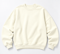 Sweat-shirt oversize pour femme, col rond, couleur unie, épaules tombantes, manches longues, 100% coton tricoté, vêtements d'automne