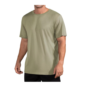 Camiseta de Hombre de Alta Calidad, 100% Algodón, Cuello Redondo, Manga Corta, Corte Regular, Color Sólido, Lisa, Informal, para Uso Diario, con Logotipo Personalizado - Product Image 3
