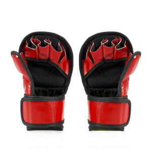RTS Wholesale Price Premium Quality Customized MMA Boxing Gloves <b>Red</b> Color Fair Tex Grappling Comfortable Printed PU <b>Material</b> - Product Image 5