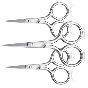 Ciseaux de manucure en acier inoxydable, lame droite, coupe-ongles, manche rond, ciseaux de précision, pointe fine, outil de soin des cuticules - Product Image 4