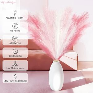 8 Pezzi di Erba della Pampa Artificiale Rosa, 35 Steli Alti e Soffici, Grandi Fiori Colorati, Pianta Artificiale - Product Image 3