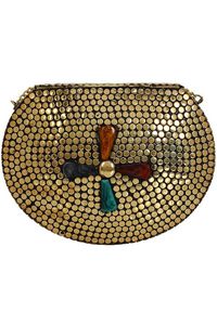 Bolso de Mano con Mosaico de Arte Floral Kundan Tradicional, Bolso de Hombro de Diseño Étnico Hecho a Mano para Mujer, para Bodas y Fiestas - Product Image 3