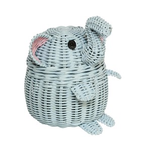 Cesta de Mimbre Tejida a Mano de Color Azul Claro con Tapa, Ecológica, para Guardar Juguetes en la Habitación de los Niños, Cesta Decorativa para Ropa de Bebé - Product Image 6