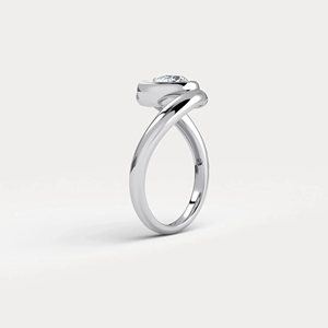 Bague de fiançailles statement en or massif 14 carats avec diamant de laboratoire taille poire, bague de mariage moderne pour femme - Product Image 3