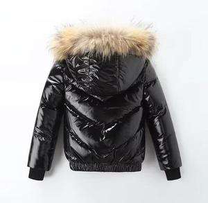 Men's <b>Hooded</b> Puffer <b>Jacket</b> <b>Fur</b> Trim Polyester Wadding Filled Zipper Closure Casual Winter Wear Solid Color Polyester Shell Front - Product Image 6