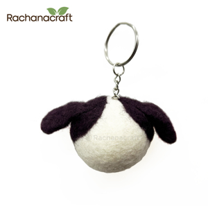 Handcrafted Needle Felted Dog Keychain Eco-Friendly Wool felted Animal <b>Bag</b> <b>Charm</b> Custom Miniature Pet keyring Sustainable gifts - Product Image 2