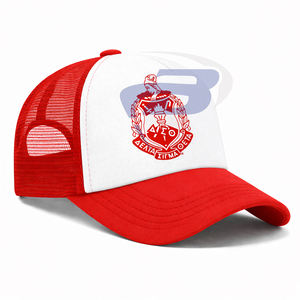 Delta |   Sigma |   Gorra Trucker con Diseño 3D de la Hermandad Theta DST - Gorra Trucker de Primera Calidad con Diseño Rojo y Blanco de la Hermandad DST - Product Image 3