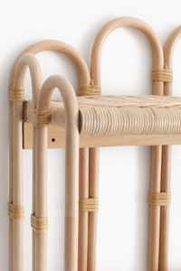 Estante de Exhibición Infantil de Ratán Tejido a Mano, Diseño Arqueado, Estante de Almacenamiento de Pared para Guardería, Ratán Natural Hecho a Mano, Venta al Por Mayor OEM - Product Image 5