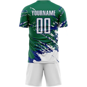 ชุดฟุตบอลคอกลมแบบกำหนดเอง ผ้าอินเตอร์ล็อคพิมพ์ลายด้วยเทคนิค Dye Sublimation ชุดทีมมืออาชีพ เสื้อผ้าสำหรับออกกำลังกาย แนวโน้มแฟชั่นอเมริกาและยุโรป - Product Image 6