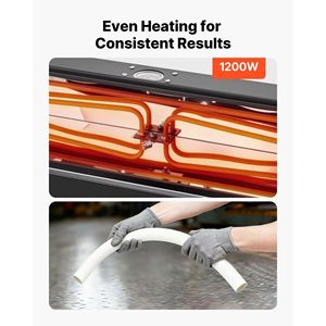 Chauffe-tuyau électrique 1200W pour gaines PVC de 1/2 à 2 pouces, chauffe rapide, poignée de transport, outil de cintrage de tubes PVC - Product Image 3