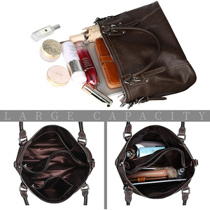 Leather <b>Handbag</b> Regular Shape <b>Soft</b> Canvas Luxury Fashion Waterproof Eco-Friendly Minimal Hardware Adjustable Strap Crossbody - Product Image 4