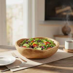 Farmhouse Acacia Wood Straight-Side Shaped Serving <b>Bowl</b> Decorative <b>Snack</b> <b>Bowl</b> Set Wooded Footed <b>Bowl</b> Coastal Shabby - Product Image 6