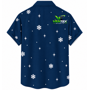 Camisa Casual de Verano para Hombre Vantex Sports, Estampado Floral, Manga Corta, Azul, Transpirable, 100% Poliéster, Estilo Popelina - Product Image 2