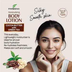 Loción Corporal Humectante de Primera Calidad con Manteca de Cacao y Extracto de Té Verde para Todo Tipo de Piel, Disponible para Exportación - Product Image 3