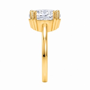 Anillo de Compromiso Solitario con Diamante Ovalado de 2 Quilates Cultivado en Laboratorio, Chapado en Rodio, Oro de 14 Quilates, Clásico de Doble Punta para Aniversario de Mujer - Product Image 2