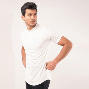 T-shirt Henley Homme Uni de Haute Qualité, Manches Courtes, Sport Décontracté, Nouveau Modèle Été 2026, 300g, Vente Transfrontalière - Product Image 3