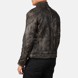 Đau Khổ Nâu Varsity Áo khoác tùy chỉnh thoáng khí da ấm áo gió với đứng cổ áo mô hình trang trí bán buôn - Product Image 4