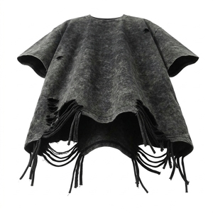 Camiseta Oversize OEM de Algodón 100% con Cuello Redondo y Manga Corta, Estilo Casual Streetwear, con Lavado Ácido Personalizado y Efecto Desgastado/Destruído - Product Image 6