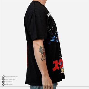 เสื้อยืดโอเวอร์ไซส์ทรงบ็อกซี่ พิมพ์ลาย DTG ผ้าฝ้าย 100% เนื้อหนา ระบายอากาศได้ดี เป็นมิตรกับสิ่งแวดล้อม สไตล์สตรีทแวร์ วินเทจ รับผลิตแบบ OEM พร้อมโลโก้ตามสั่ง - Product Image 3