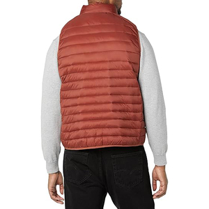 Puffer Vest <b>Men</b> Rust <b>Red</b> Quilted Body Warmer Sleeveless Windproof Insulated <b>Gilet</b> Wholesale - Product Image 2