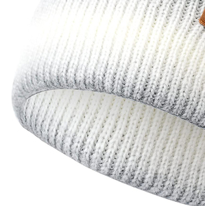 Unisex Knit Beanie Hat Color Blocking White Gray Acrylic <b>Winter</b> <b>Cap</b> Casual Style 56-58CM - Product Image 5