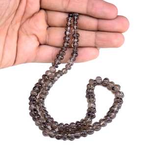 Cuentas de Cuarzo Ahumado Natural Talladas en Forma de Melón/Pepita para Joyería, Hilo GDS2280/13, Piedra Suelta - Product Image 6