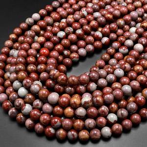 Natural Rajasthan Noreena Jasper <b>Red</b> Smooth Gemstone <b>Beads</b> IGI Certified 15.5 Inch Strand Loose <b>Beads</b> Jewelry Making Wholesale - Product Image 1