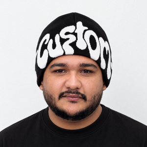 Bonnet tricoté personnalisé unisexe, casquette d'hiver avec motif graphique et lettres, en acrylique doux, style streetwear, vente en gros OEM - Product Image 2
