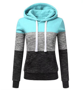 <b>Women</b> Solid Custom Print 100% Polyester Breathable Winter <b>Long</b> Sleeve Hooded Fleece <b>Sweatshirt</b> with Embroidery Front - Product Image 3